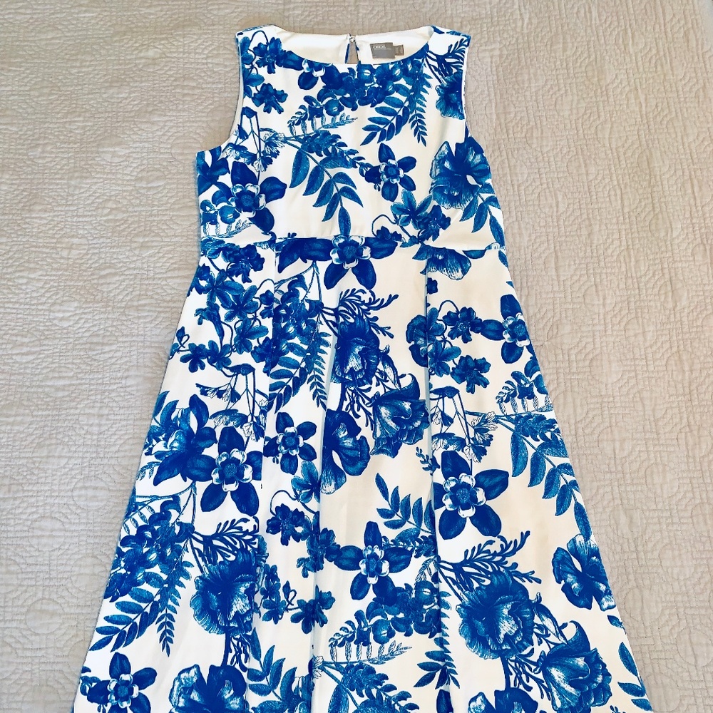 Blue and white floral ASOS Maternity Dress